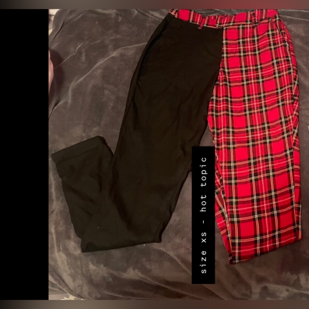 Assymetrical Black and Red pants